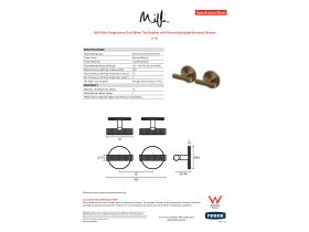 Specification Sheet - Milli Etch Progressive Dual Mixer Tap System with Round Backplate Brushed Bronze