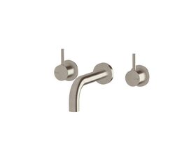 Sussex Scala 25 Wall Basin Set Curved 160mm LUX PVD Brushed Oyster Nickel (3 Star)