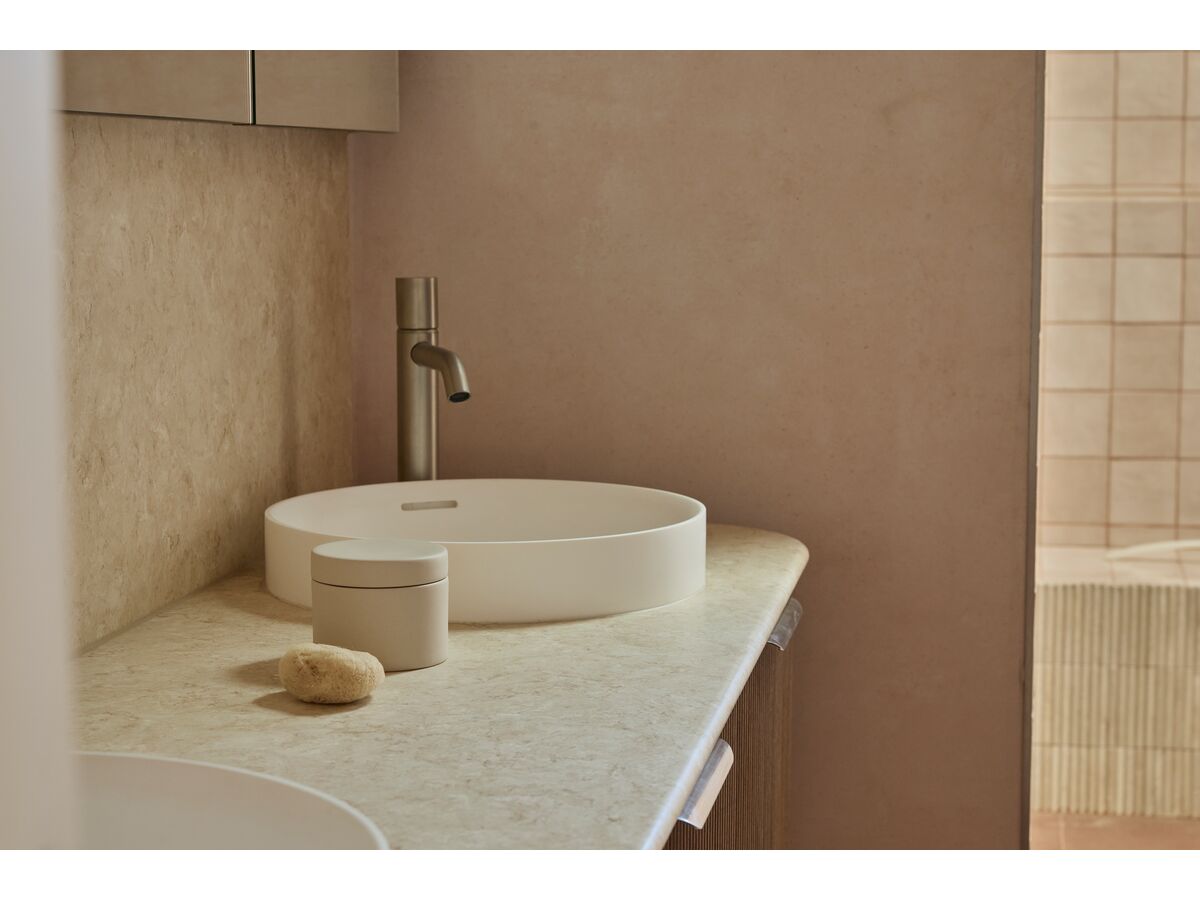In Situ - Sussex Pure Medium Height Basin Mixer Tap Curved Spout PVD Brushed Nickel (5 Star)