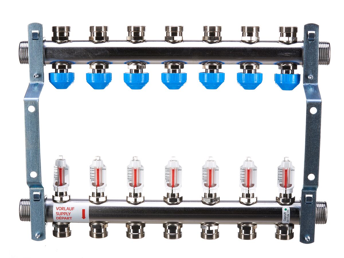 Rehau Manifold Flowmeter HKV-D Stainless Steel 7 Circuits