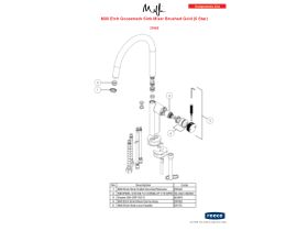 Component Listing - Milli Etch Gooseneck Sink Mixer Brushed Gold (5 Star)