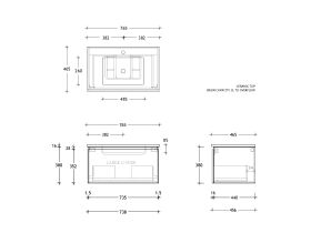 Posh Domaine All-Drawer Single 750 Wall Hung Ceramic