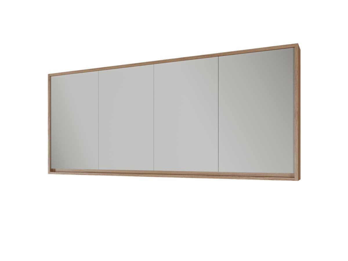 Supporting Image - Kado Aspect 1800mm Mirror Cabinet Four Doors with Surround View - Boston Oak Side