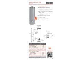 Specification Sheet - Rheem 135L 3 Star Hot Water System