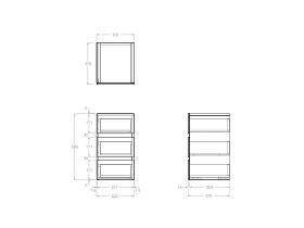 Technical Drawing - Kado Lux All Door Floor Mount Vanity Drawer Box