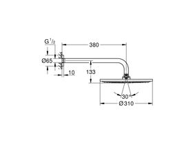 GROHE Rainshower Cosmo Overhead Wall Shower 310mm