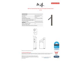 Specification Sheet - Milli Pure Extended Basin Mixer Tap PVD Brushed Gunmetal (6 Star)