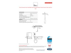 Specification Sheet - Faucet Strommen Vara Fin Wall Bath Tap Set with Handshower Trimset Chrome (3 Star) Lead Free