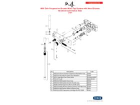 Component Listing - Milli Etch Progressive Shower Mixer Tap System with Hand Shower Brushed Gunmetal (3 Star)