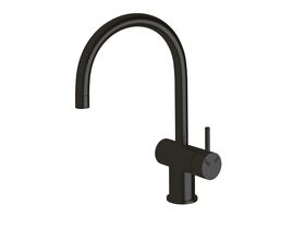 Sussex Scala Mini Sink Mixer Curved Large RH LUX PVD Matte Opium Black (5 Star)