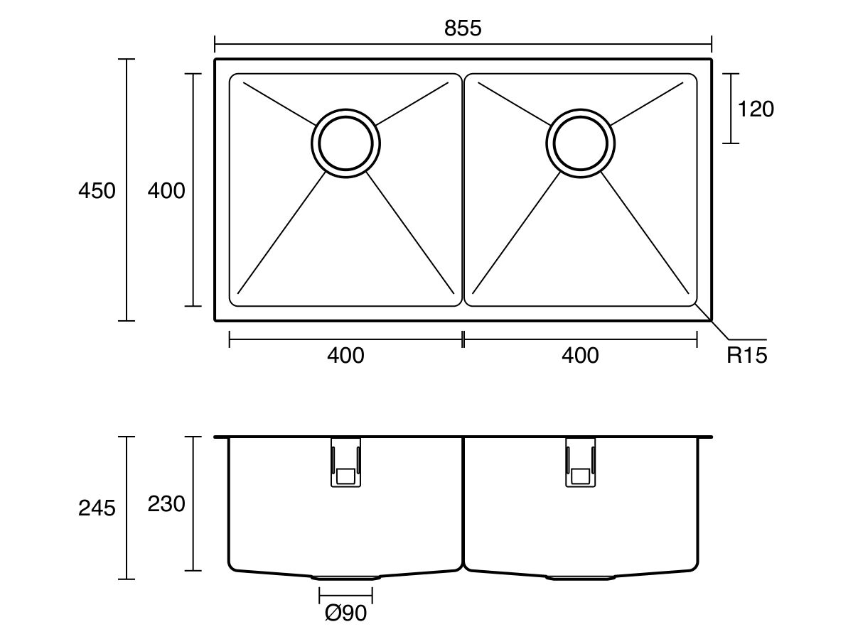 Memo Zenna Double Bowl Sink