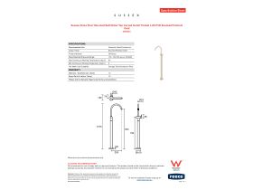 Specification Sheet - Sussex Scala Floor Mounted Bath Mixer Tap Curved Outlet Trimset LUX PVD Brushed Platinum Gold