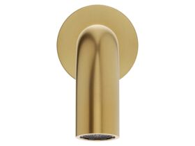 Supporting Image 2 - Mizu Drift Wall Basin/Bath Outlet Curve Spout 300mm Brushed Brass (6 Star) Lead Free - Front