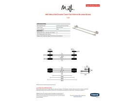 Specification Sheet - Milli Marq Edit Double Towel Rail 600mm Brushed Nickel