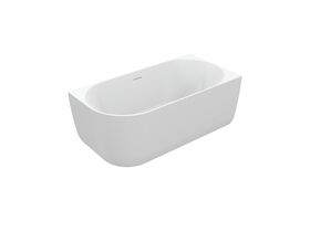 Supporting Image 2 - Posh Solus Back to Corner Freestanding Bath 1500mm Right Corner with Overflow Matte White - Perspective View