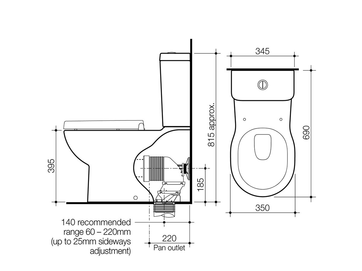 Caroma Opal II Toilet Suite with Soft Close Seat 4.5/3 Litre White (4 Star)