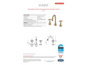 Specification Sheet - Kado Era Basin Set Swivel Cross Handles Brass Gold (5 Star) Lead Free