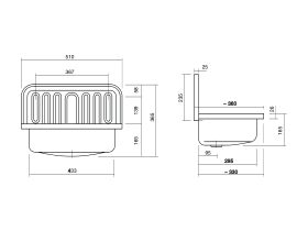 Alape Klassiker Wall Basin 510x360mm Overflow White