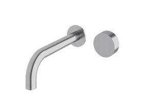 Sussex Pure Progressive Wall Basin Mixer Tap System 200mm Satin Chrome (3 Star)