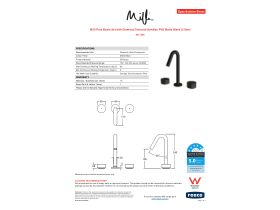 Specification Sheet - Milli Pure Basin Set with Diamond Textured Handles PVD Matte Black (5 Star)