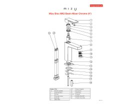Component Listing - Mizu Bloc MK2 Basin Mixer Tap Chrome (4 Star)