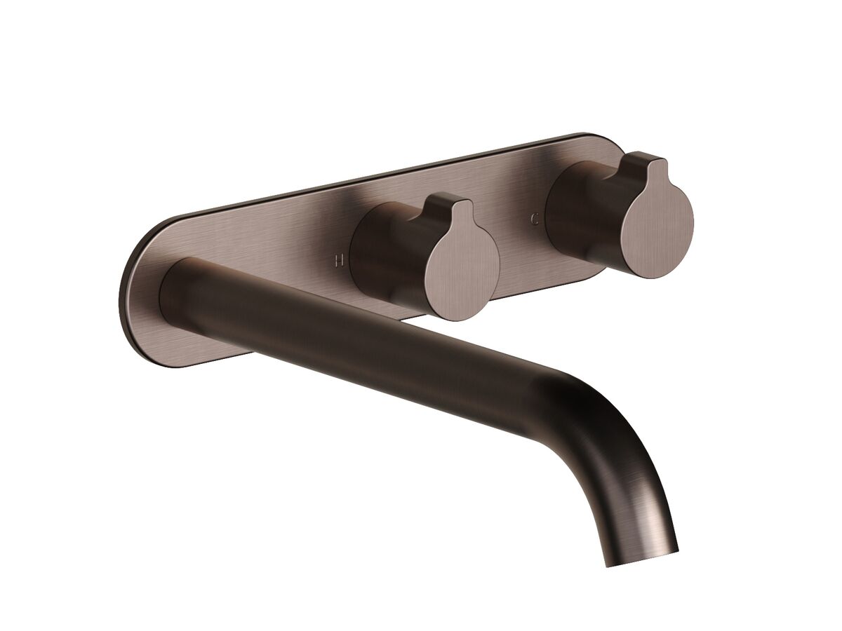 Supporting Image - Faucet Strommen Vara Fin Wall Basin / Bath Hostess Tap System Right Hand 200mm Trimset Armada Bronze (6 Star) Lead Free