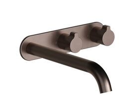 Supporting Image - Faucet Strommen Vara Fin Wall Basin / Bath Hostess Tap System Right Hand 200mm Trimset Armada Bronze (6 Star) Lead Free