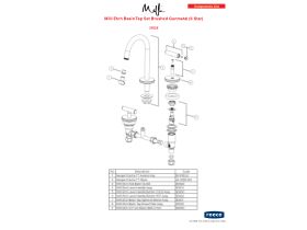 Component Listing - Milli Etch Basin Tap Set Brushed Gunmetal (6 Star)