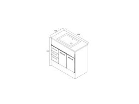 Posh Bristol MK2 LHD CB With Kick Vanity Unit 900mm
