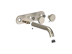 Supporting Image - Faucet Strommen Vara Disc Wall Basin / Bath Hostess Tap System Right Hand 150mm Kit Brushed Nickel (6 Star) Lead Free