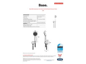 Specification Sheet - Base MK2 Handshower with Water Inlet Wall Bracket Chrome (3 Star)