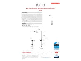 Specification Sheet - Kado Era Exposed Shower & Bath Set Cross Handles Chrome (3 Star)