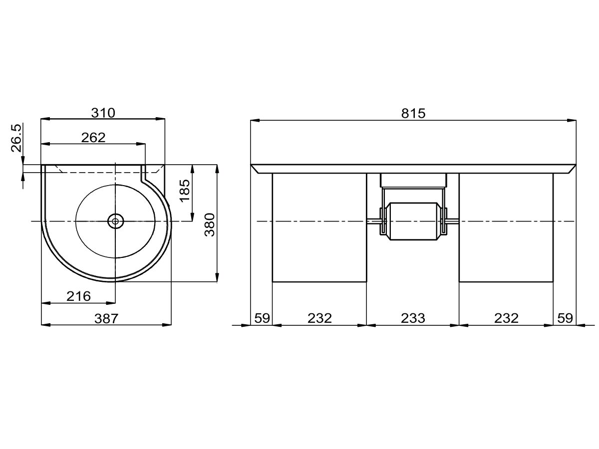 Twin Forward Curve Blower 750W