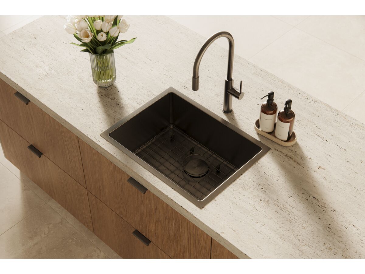 In Situ - Memo Zenna Extended Single Bowl Sink Nanoplated Gunmetal