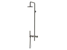 Milli Pure Progressive Shower Mixer Column System with Hand Shower Right Hand Brushed Gunmetal