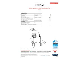 Specification Sheet - Mizu Drift Handshower on Bracket Brushed Nickel (3 Star)