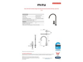 Specification Sheet - Mizu Drift Dial Extended Height Hob Mixer Brushed Gunmetal (5/6 Star) Lead Free