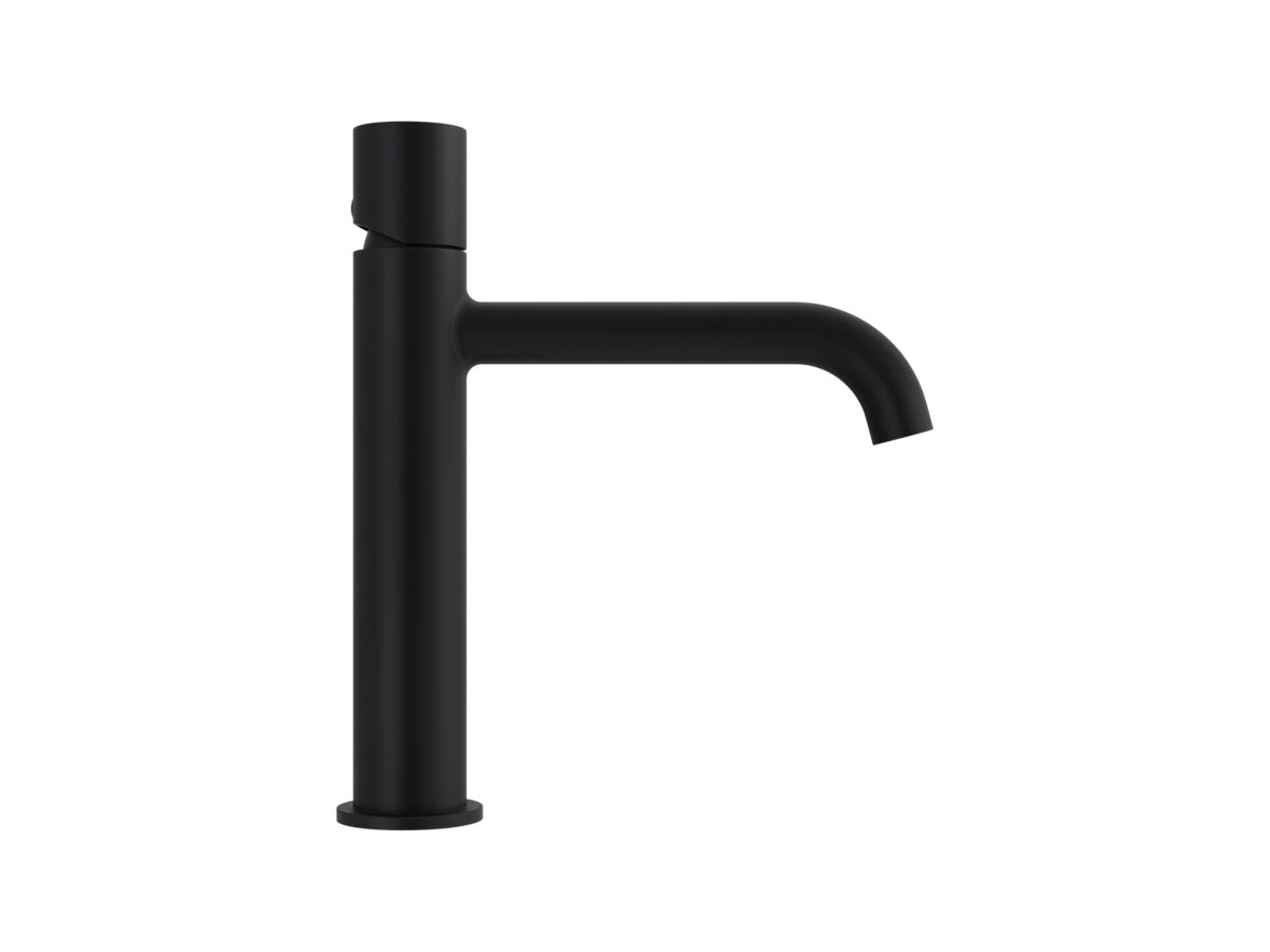Supporting Image - Mizu Drift Dial Medium Height Basin Mixer Curved Spout Matte Black (6 Star) Lead Free