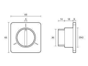 Milli Axon Three Way Diverter Technical Drawing