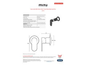 Specification Sheet - Mizu Soothe MK2 Shower Mixer Trimset Matte Black Lead Free