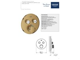 Technical Guide - GROHE SmartControl Concealed Thermostatic 2 Button Trimset Round Brushed Cool Sunrise