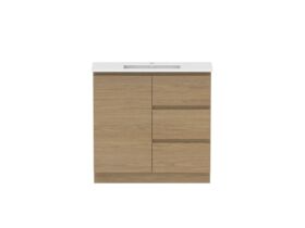 Hero - Posh Domaine 900mm Ensuite Floor Mount Vanity Unit Matte White Ceramic Top