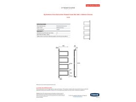 Specification Sheet - Hydrotherm Pure Swivel Non Heated Towel Rail 400 x 1235mm Chrome