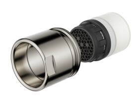 Supporting Image - Posh Bristol Pin Standard Sink Mixer Tap Brushed Nickel (4 Star) Lead Free - Aerator