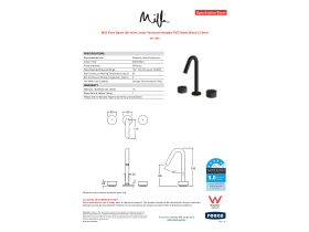 Specification Sheet - Milli Pure Basin Set with Linear Textured Handles PVD Matte Black (5 Star)