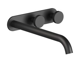 Supporting Image - Faucet Strommen Vara Disc Wall Basin / Bath Hostess Tap System Right Hand 250mm Trimset Matte Black (6 Star) Lead Free