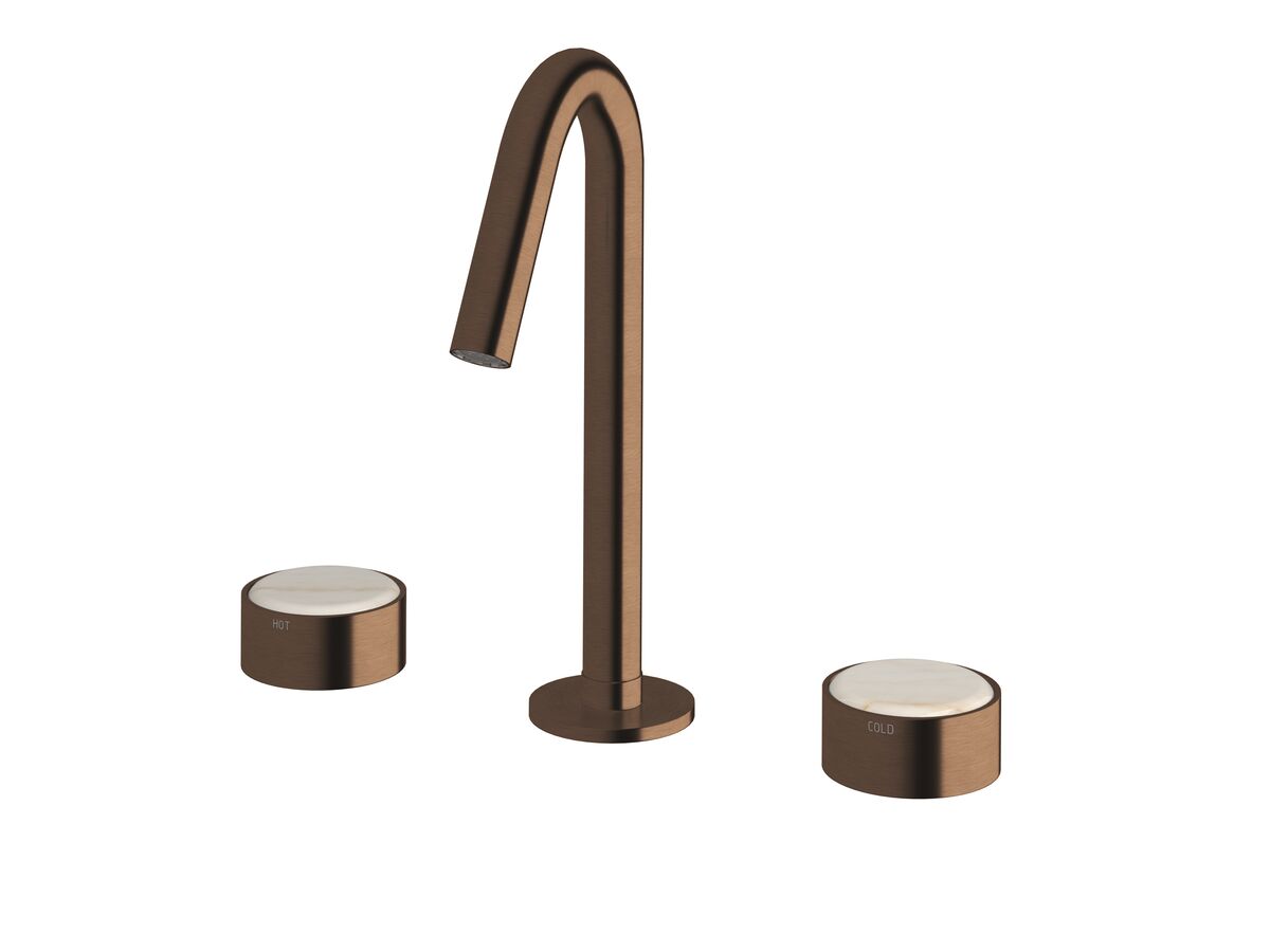 Supporting Image - Sussex Pure Elemental Basin Set PVD Brushed Bronze (5 Star) Lead Free with Aurora Insert