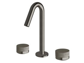 Sussex Pure Basin Set with Linear Textured Handles PVD Brushed Gunmetal (5 Star)