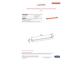 Specification Sheet - LAUFEN Kartell Towel Rail 600mm x 75mm x 40mm Tangerine Orange
