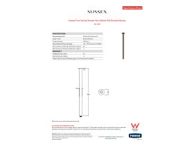 Specification Sheet - Sussex Pure Vertical Shower Arm 500mm PVD Brushed Bronze